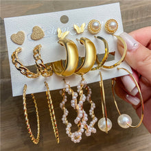 Fashion Gold Hoop Earrings Set Women Pearl Hoop Earrings Oversize Metal Circle Punk Earring 2020 Female Fashion Jewelry